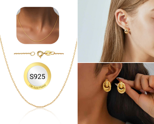 My favorite minimalistic gold accessories ✨ cover photo collage