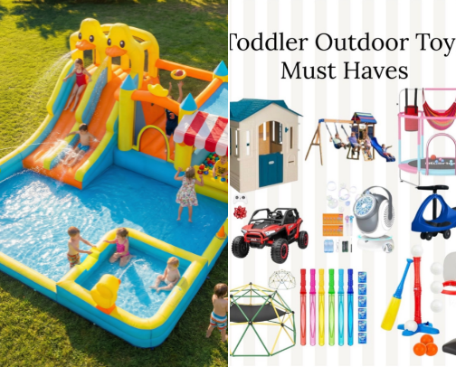 Outdoor toys cover photo collage