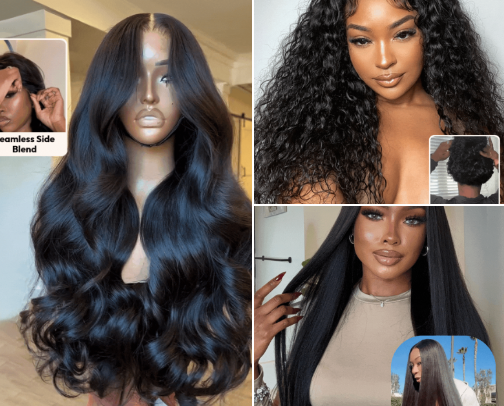 Glue less HD wigs for all skin types cover photo collage