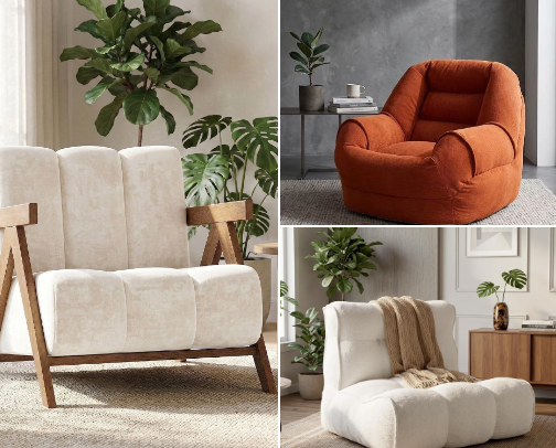 Cozy Lounge Chairs & Relaxing Seats cover photo collage