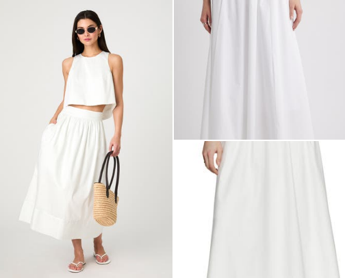 curated options for *the* midi to maxi summer white skirt cover photo collage