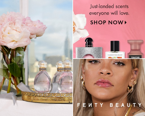 Women perfume cover photo collage
