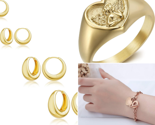 Gold jewelry cover photo collage
