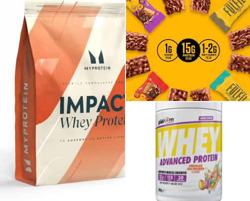 Protein Powder And Bars cover photo collage