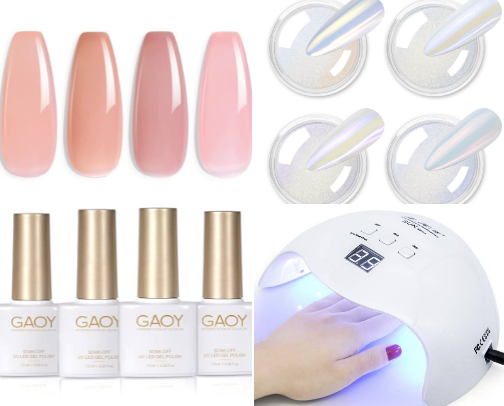 my holy grail at-home gel nail routine 💅🎀 cover photo collage