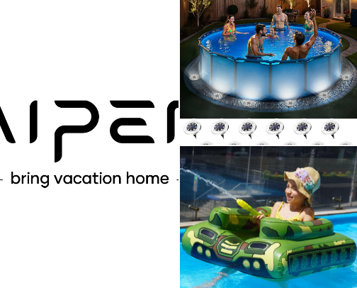 Pool accessories cover photo collage