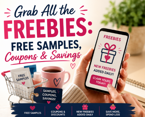 🎁 Grab All the Freebies: Free Samples, Coupons & Savings cover photo collage