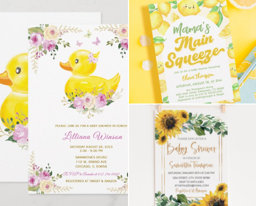Yellow Baby Shower - A sweet theme for a summer time celebration. cover photo collage