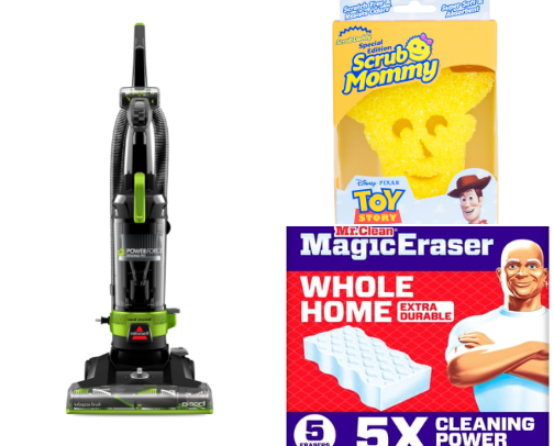 House cleaning items cover photo collage