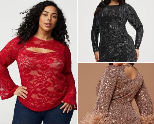 Plus Size NYE Outfit Ideas: Showstopper, SexyNaNa & Fun + Sparkles cover photo collage