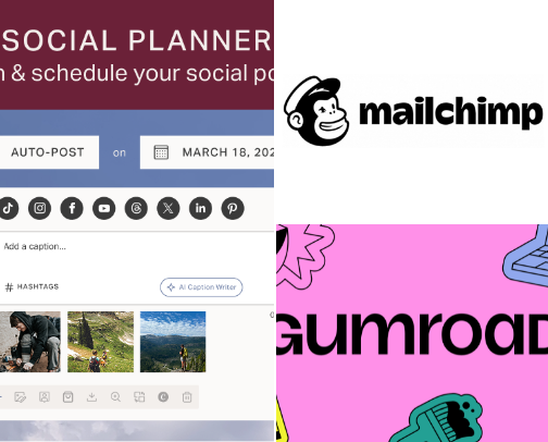 Business Tools for Organization & Growth | Digital Products cover photo collage