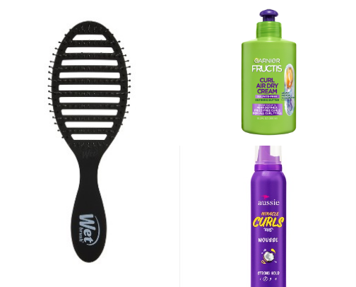 Curly hair essentials🎀 cover photo collage