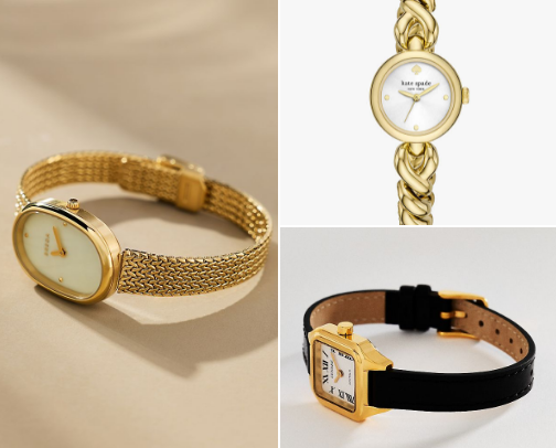 Gold dainty watches cover photo collage