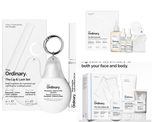 The Ordinary Everyday use/Travel/Gift sets cover photo collage