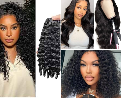 Hair Care, Necessities, and Wigs cover photo collage