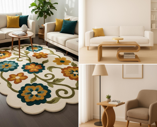 warm minimalist apartment aesthetic cover photo collage