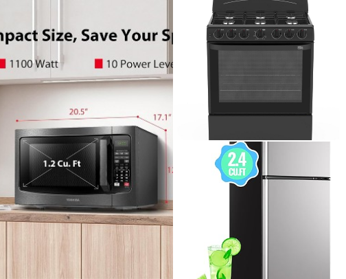 Kitchen appliances cover photo collage