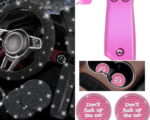 Girly Car Accessories cover photo collage