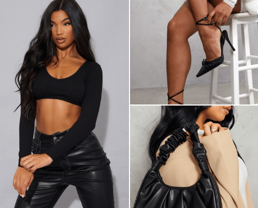 • All black outfits cover photo collage