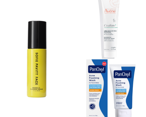 Skincare for acne prone skin. cover photo collage