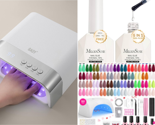 Whats in my nail cabinet? Best beginner products cover photo collage