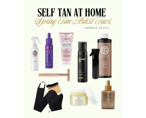 A Spray Tan Artist's Fav Products Home Self Tan Application cover photo collage