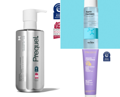 Sensitive/Dehydrated skin recs cover photo collage
