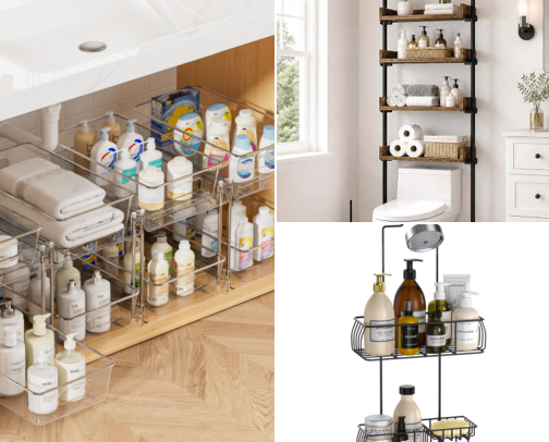 Bathroom Chaos, Calmed: Organization That Survives Two Boys cover photo collage