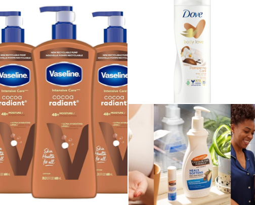 Lotion recommendations for dark / caramel skinned girlies cover photo collage