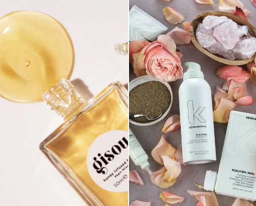 Haircare products and accessories cover photo collage