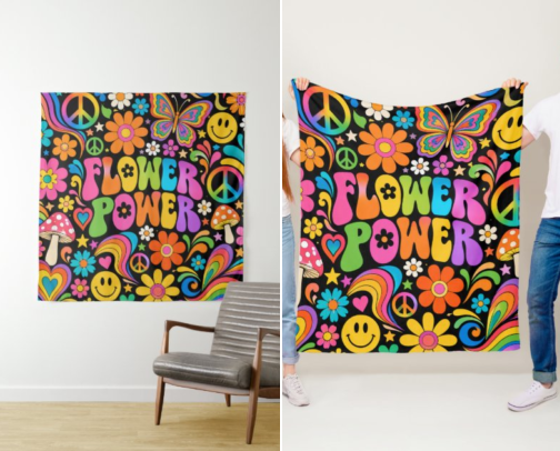 Groovy Flower Power Girls Decor cover photo collage