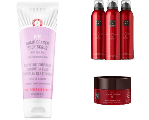 Face and body skincare favorites cover photo collage
