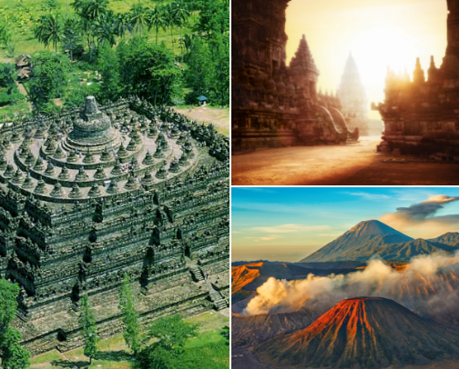 Tourist attraction / Tourist spot In Indonesia. cover photo collage