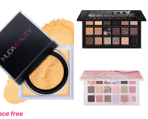 Huda Beauty cover photo collage