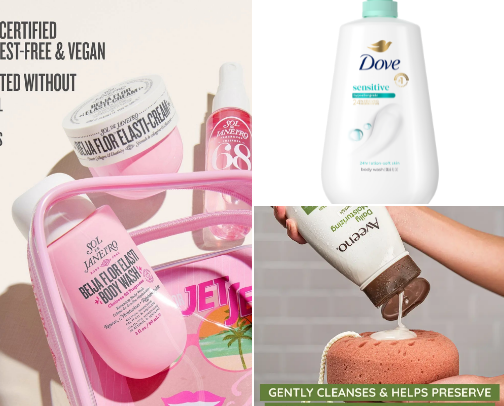 🌿Glow-up Shower Essentials: Body washes | Actually recommend cover photo collage