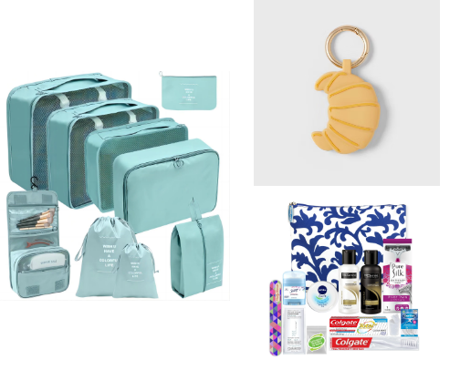 budget friendly walmart, target & amazon travel essentials and must haves cover photo collage