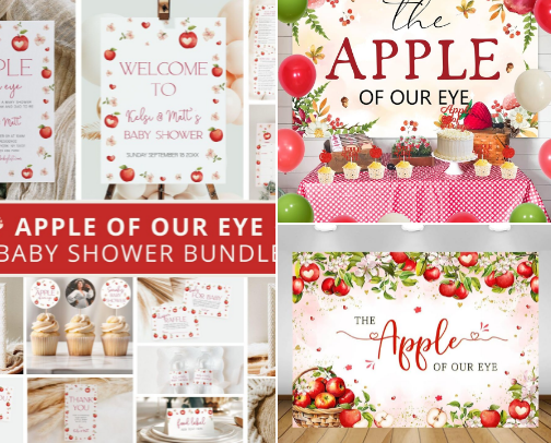 Baby Shower Theme: Apple of Our Eye cover photo collage