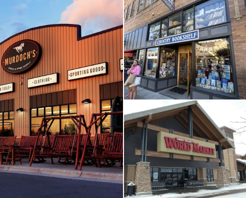 Top Bozeman shops/outlets cover photo collage