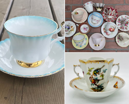 Vintage Teacups cover photo collage