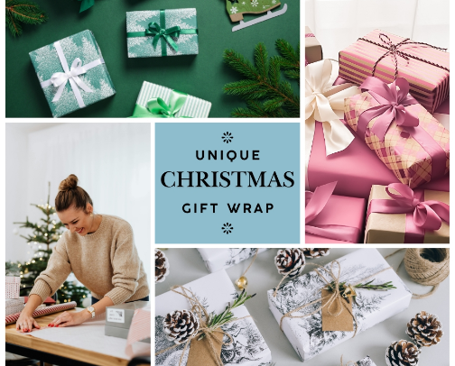 Unique Christmas Gift Wrapping Paper cover photo collage