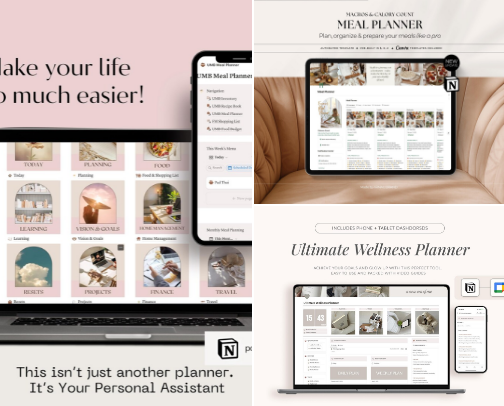 The Best Notion Templates for a More Organized, Calm, and Purposeful Life cover photo collage