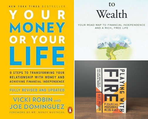 Books for Financial Independence Retire Early cover photo collage