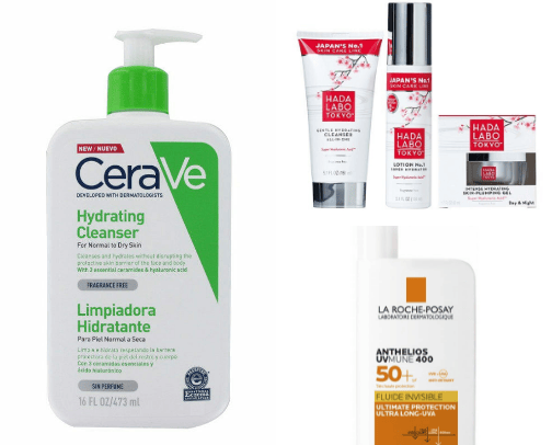 Dry skin skincare routine cover photo collage