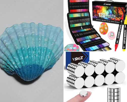 How to make a simple seashell magent: everything you need cover photo collage