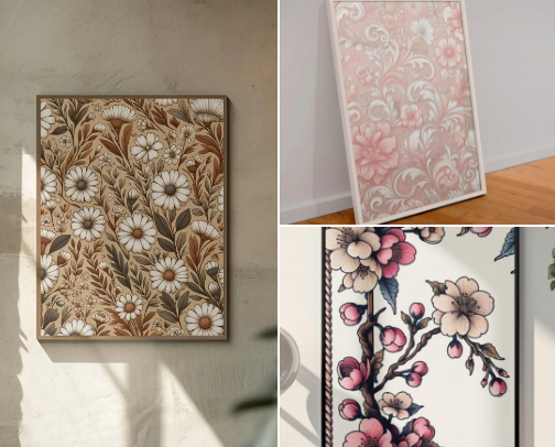 Flower wall art🌷 cover photo collage