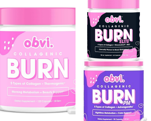 Obvi Burn products cover photo collage