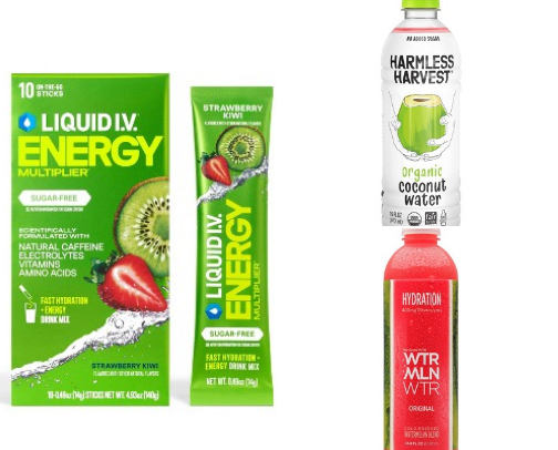 Hydration items cover photo collage