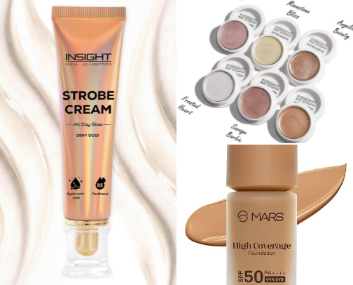 Glam makeup routine cover photo collage