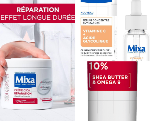 MIXA-skin products cover photo collage