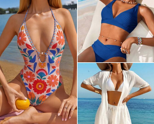 “Affordable Beachwear That Screams Luxury 🌊🫶🏻” cover photo collage